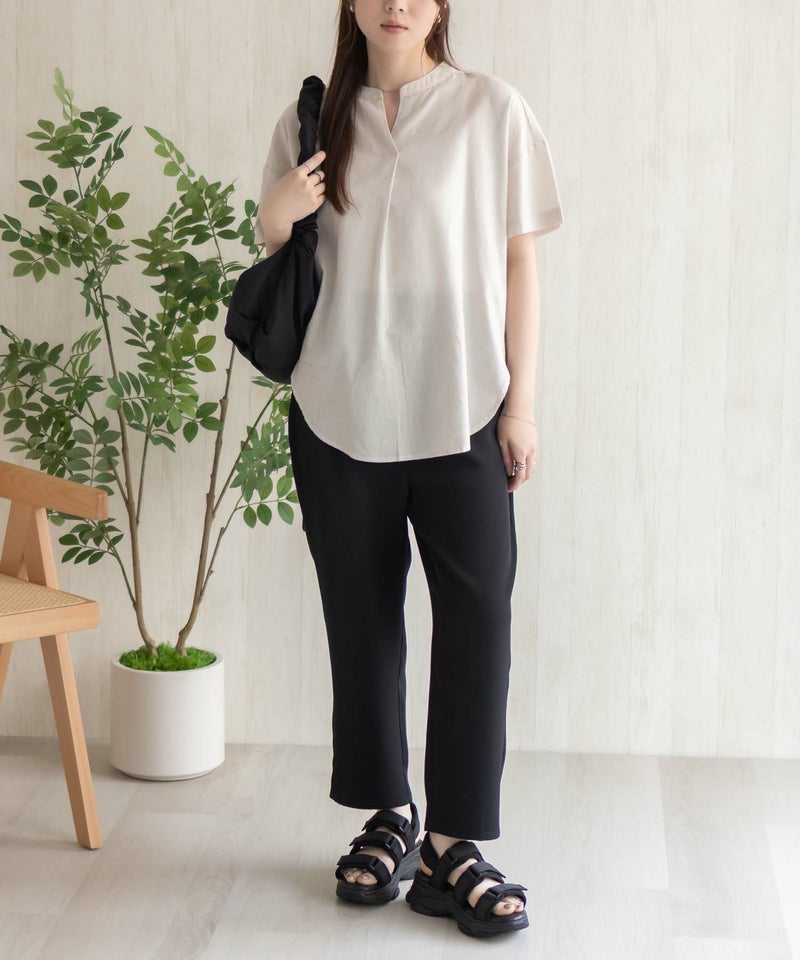 HusHusH  麻混スキッパーブラウス レディース商品画像-8