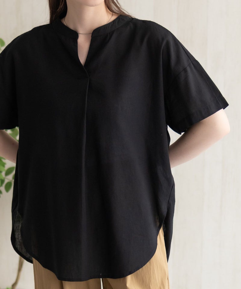 HusHusH 麻混スキッパーブラウス レディース商品画像-9