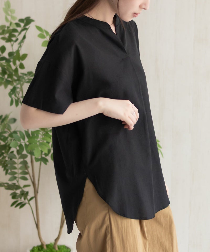 HusHusH 麻混スキッパーブラウス レディース商品画像-13