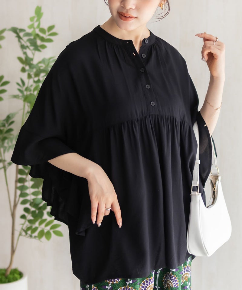 Howdy Marie インドファブリック 袖フリルシャツ レディース商品画像-1