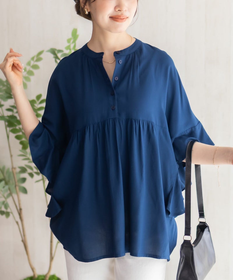 Howdy Marie インドファブリック 袖フリルシャツ レディース商品画像-2