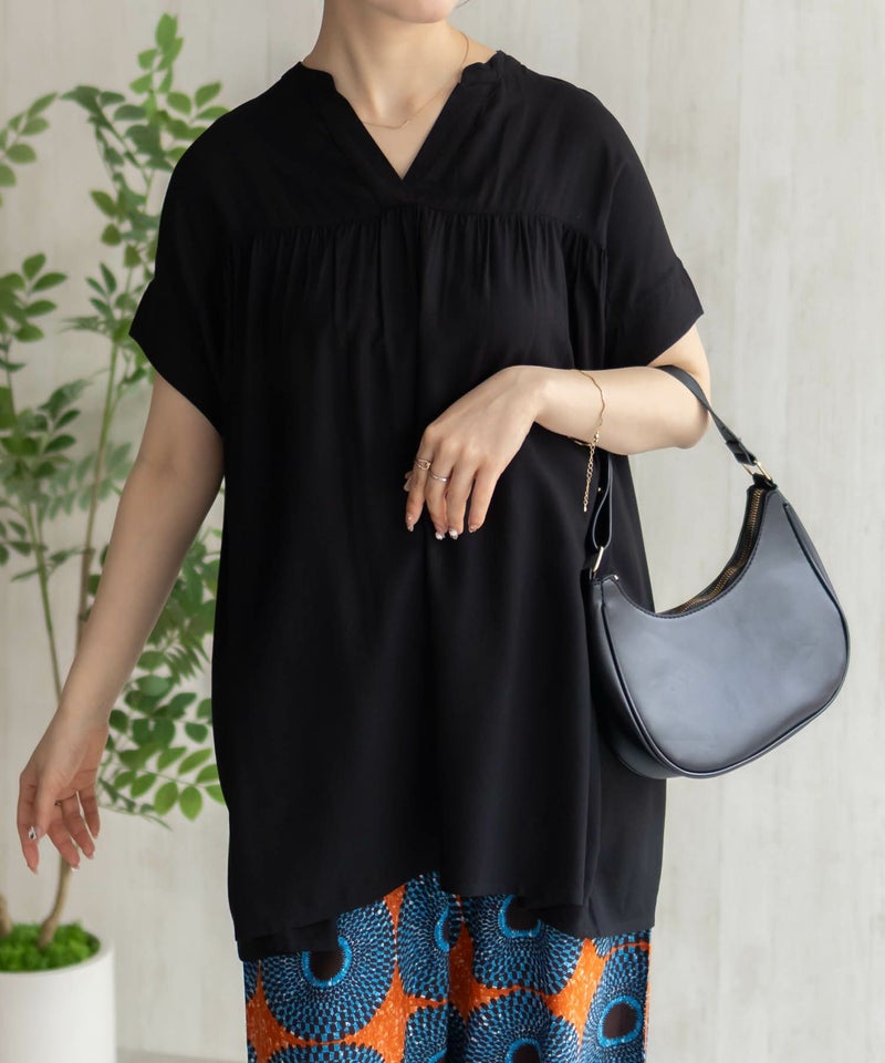 Howdy Marie インドファブリック 切替スキッパーシャツ レディース商品画像-2