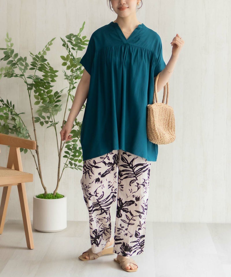 Howdy Marie  インドファブリック 切替スキッパーシャツ レディース商品画像-23