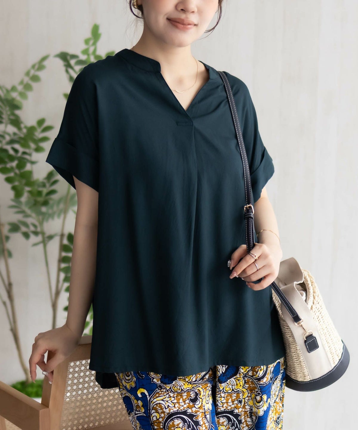 Howdy Marie インドファブリック スキッパーシャツ レディース