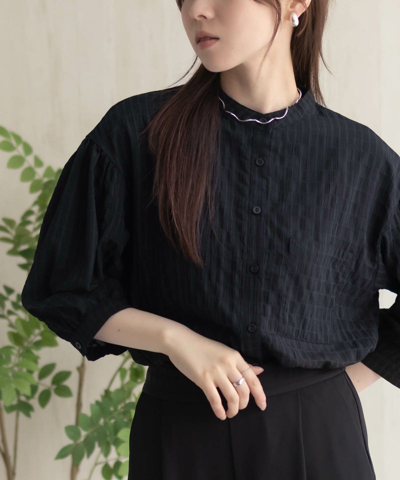 HusHusH バンドカラー7分袖ブラウス レディース商品画像-4