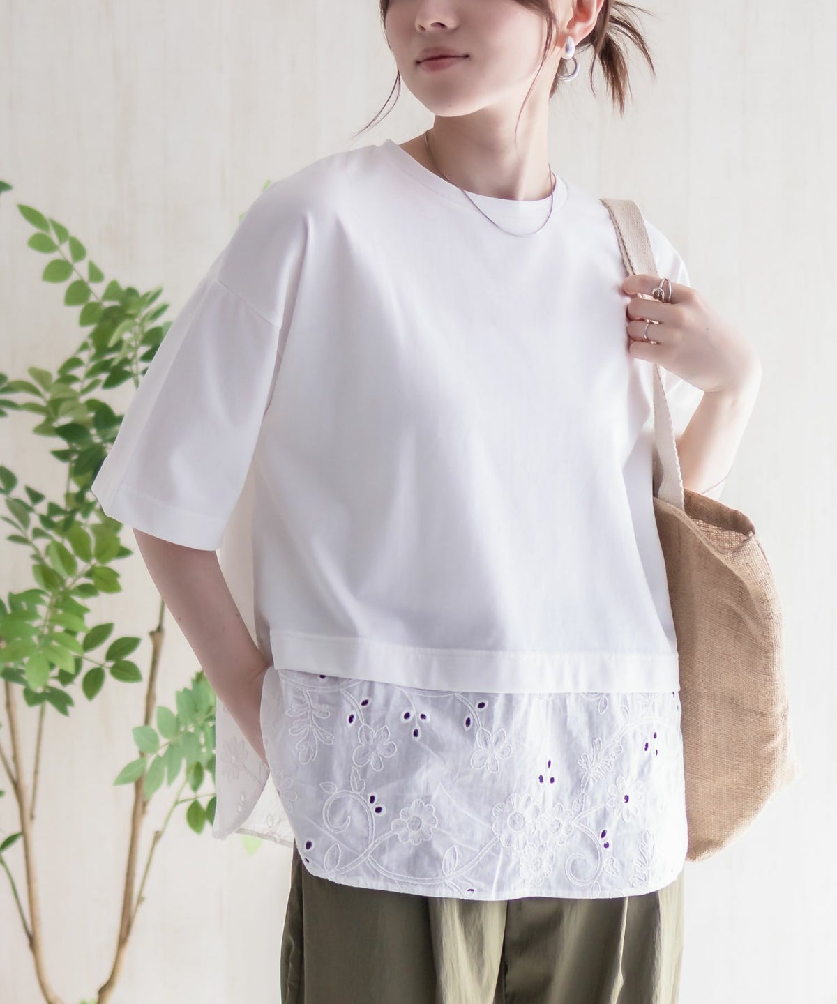 HusHusH 布帛切替Tシャツ レディース ネコポス 対応商品