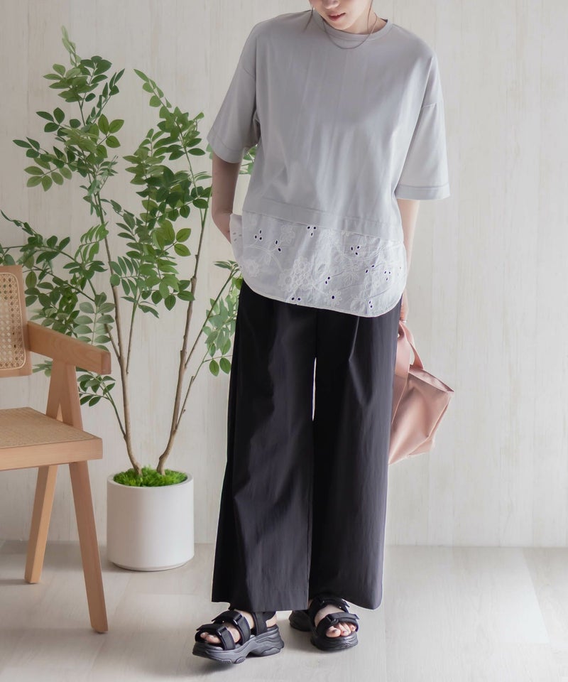 HusHusH 布帛切替Tシャツ レディース メール便 対応商品商品画像-10