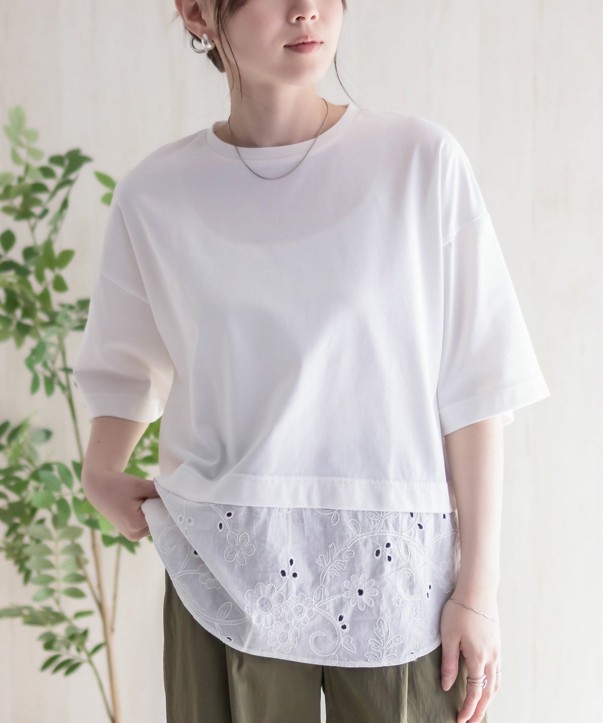 HusHusH 布帛切替Tシャツ レディース ネコポス 対応商品