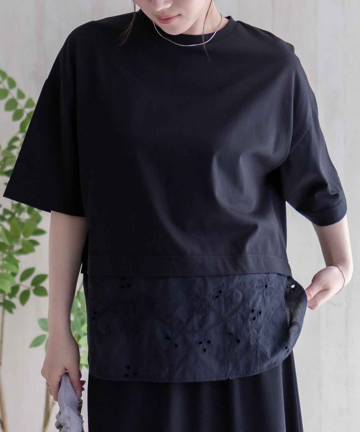 HusHusH 布帛切替Tシャツ レディース ネコポス 対応商品