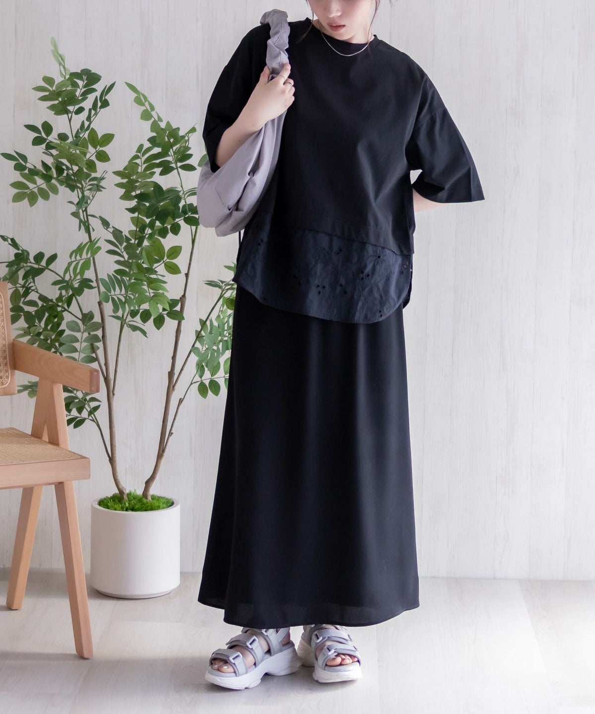 HusHusH 布帛切替Tシャツ レディース ネコポス 対応商品