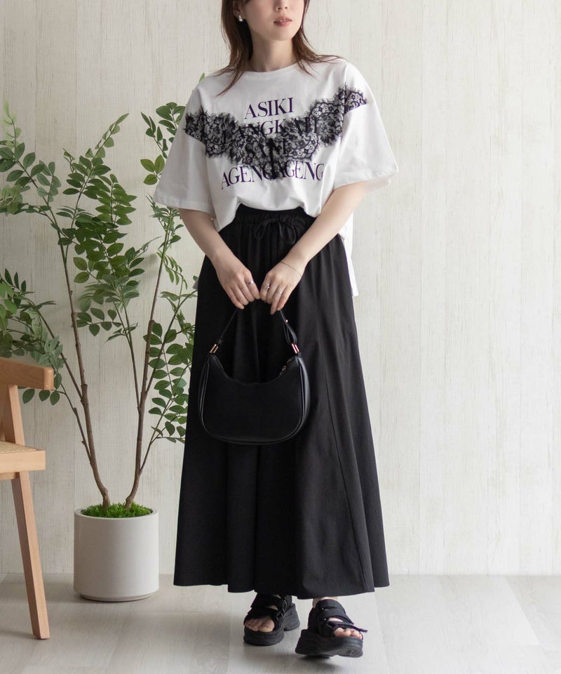 nAvy レース使いプリントTシャツ レディース メール便 対応商品商品画像-11