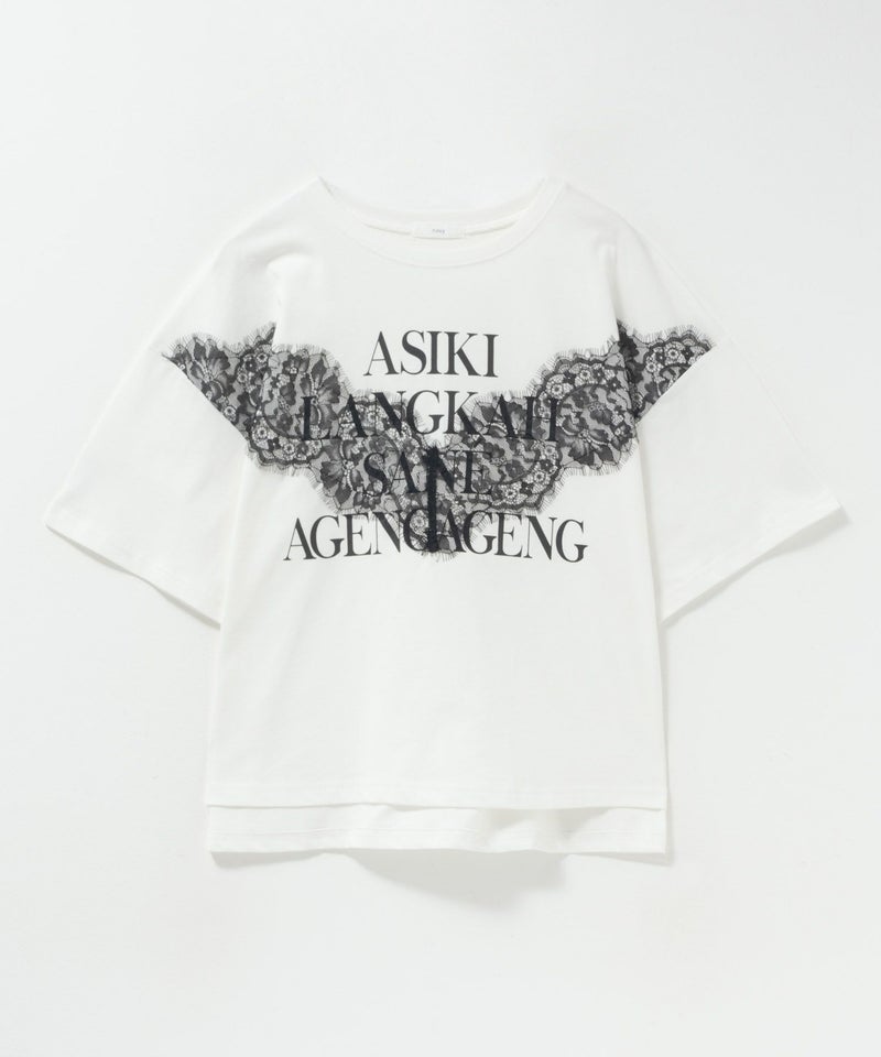 nAvy レース使いプリントTシャツ レディース メール便 対応商品商品画像-19