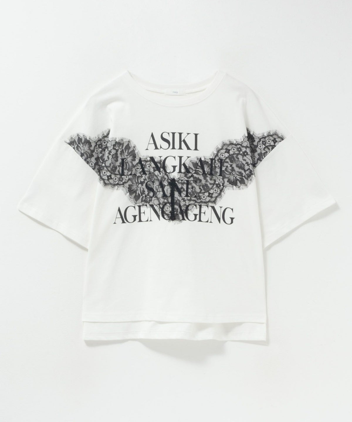 nAvy レース使いプリントTシャツ レディース ネコポス 対応商品