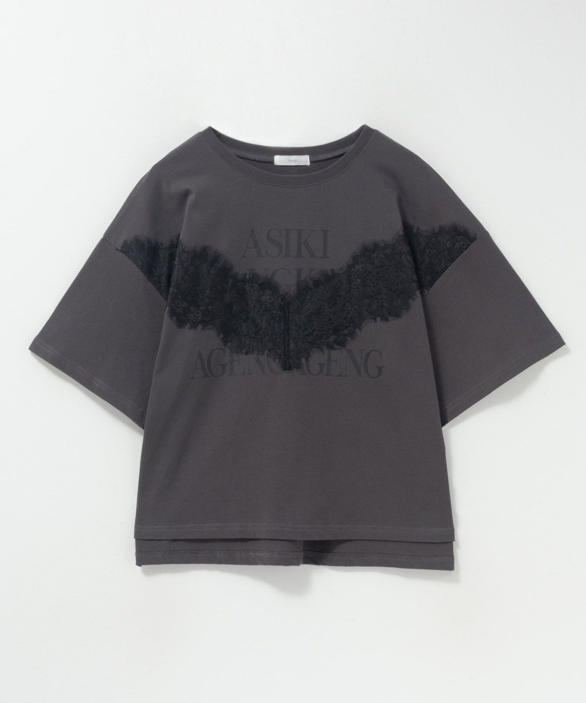 nAvy レース使いプリントTシャツ レディース ネコポス 対応商品