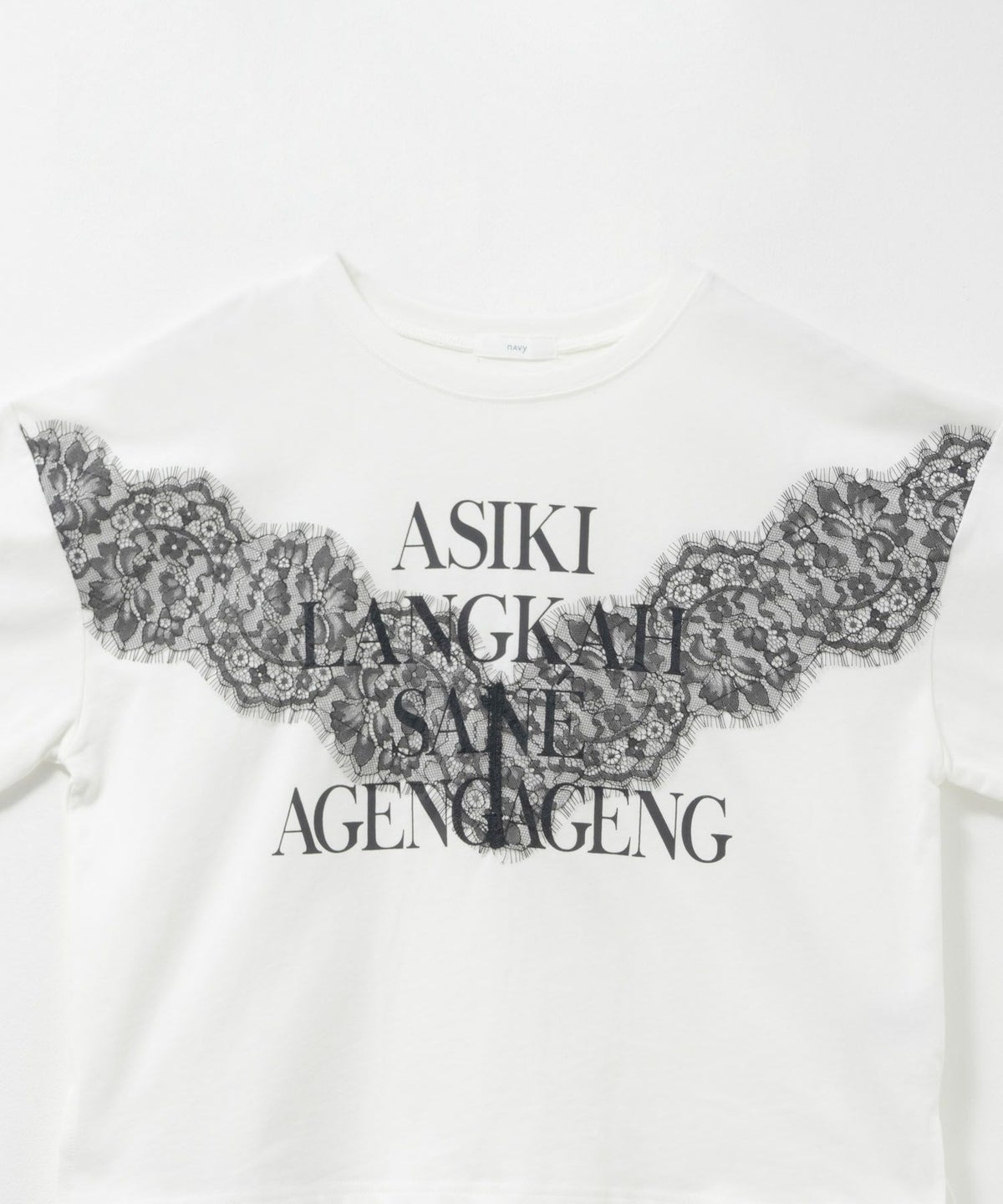 nAvy レース使いプリントTシャツ レディース ネコポス 対応商品