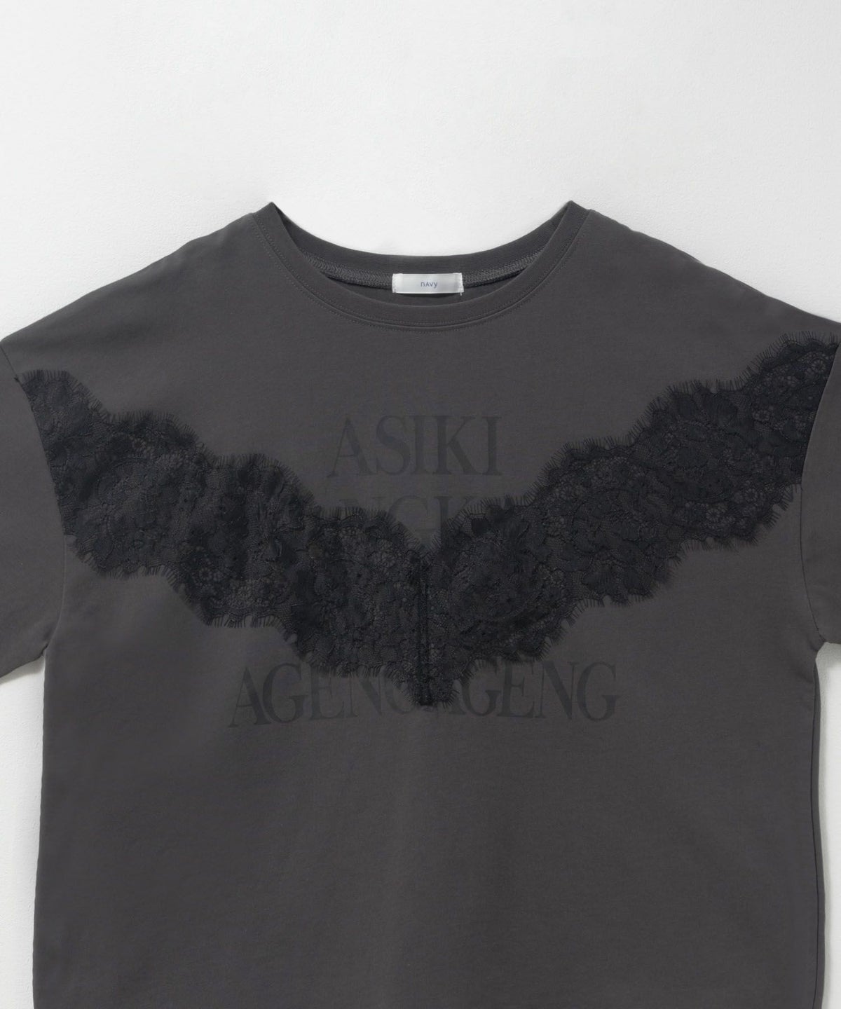 nAvy レース使いプリントTシャツ レディース ネコポス 対応商品