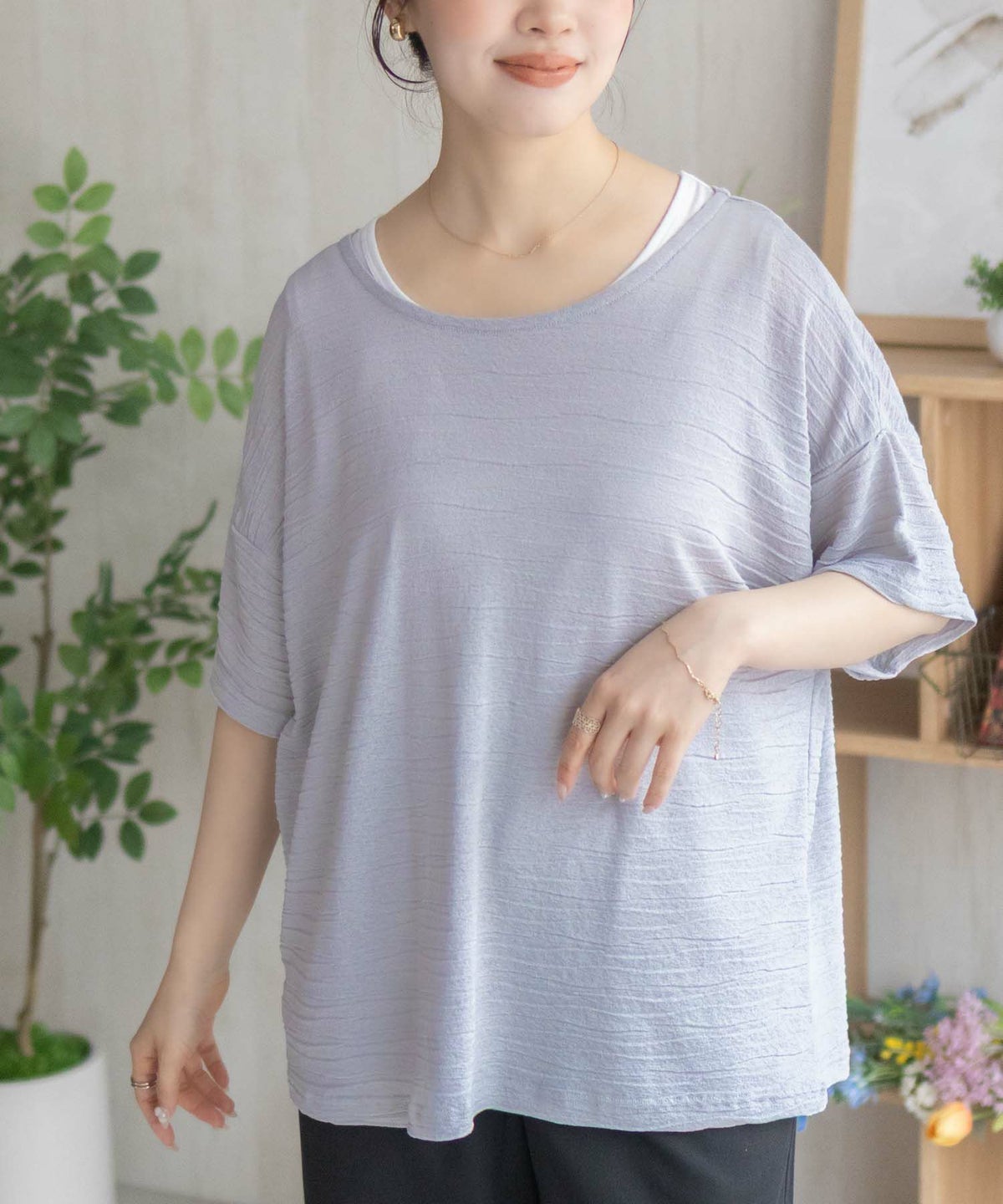 nAvy シアープルオーバーアンサンブル レディース