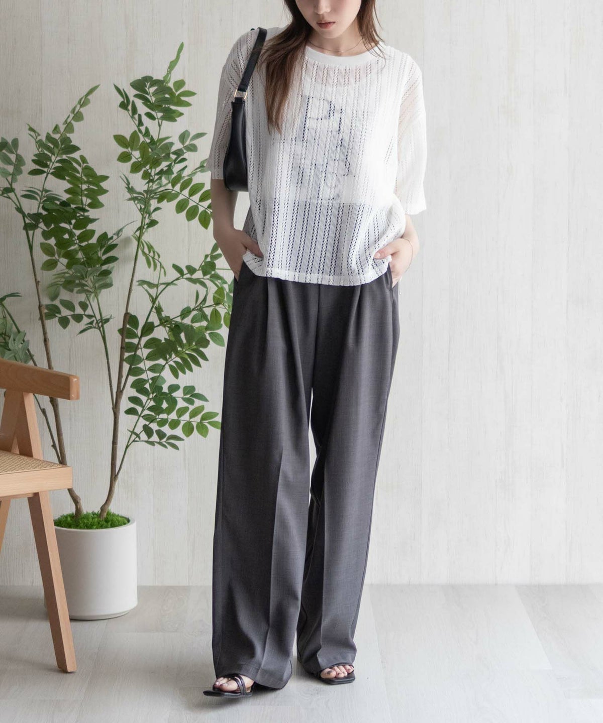 nAvy メッシュレースTシャツ アンサンブル レディース