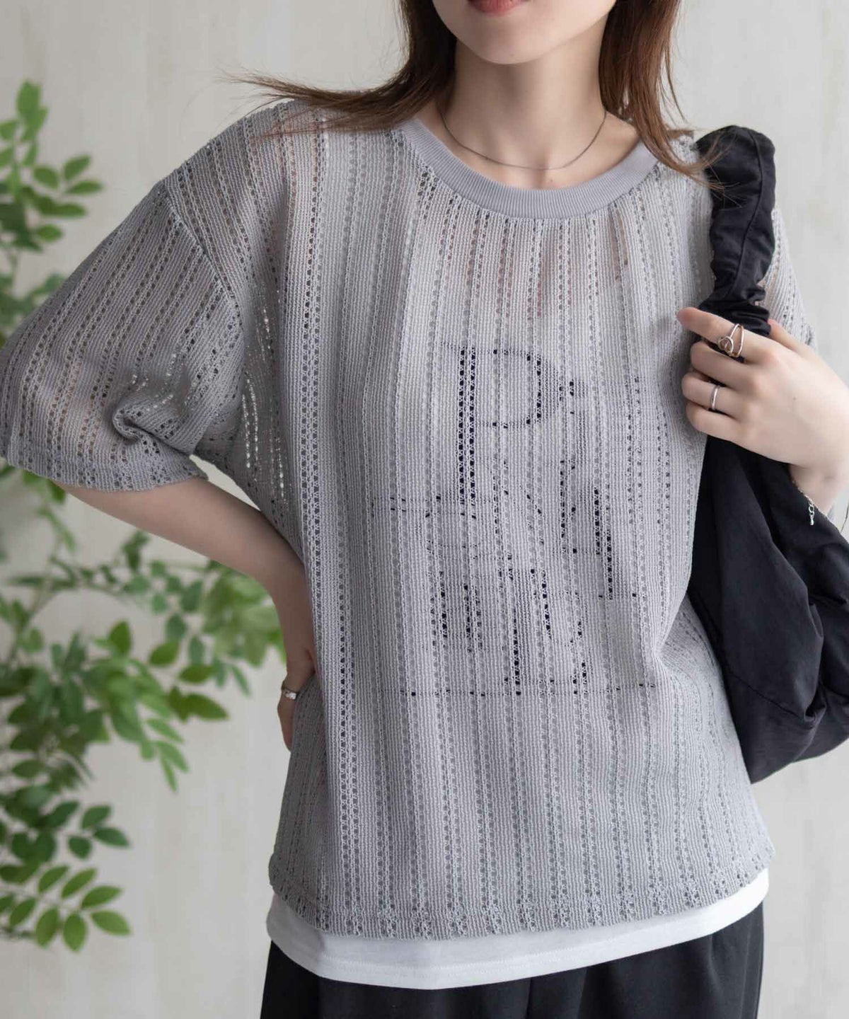 nAvy メッシュレースTシャツ アンサンブル レディース