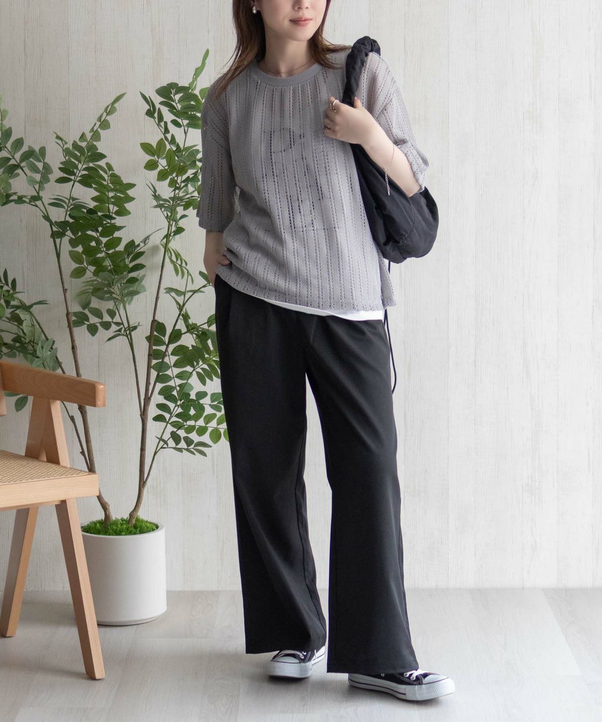 nAvy メッシュレースTシャツ アンサンブル レディース