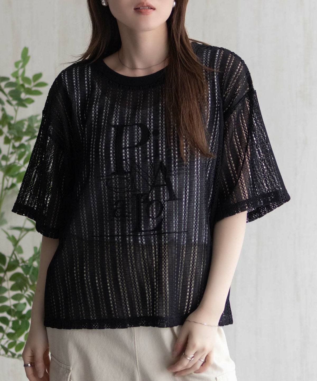 nAvy メッシュレースTシャツ アンサンブル レディース