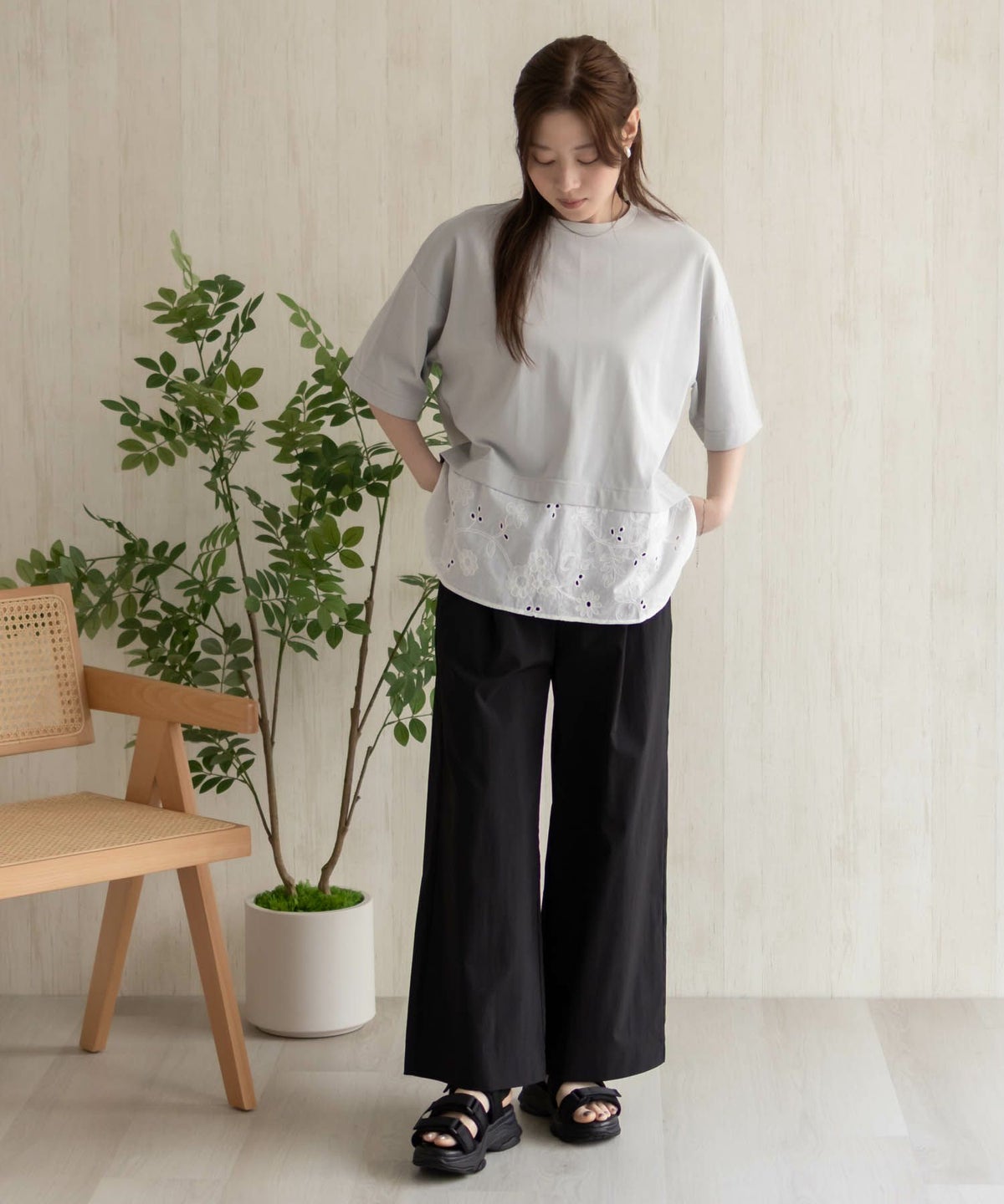 HusHusH ワイドパンツ レディース