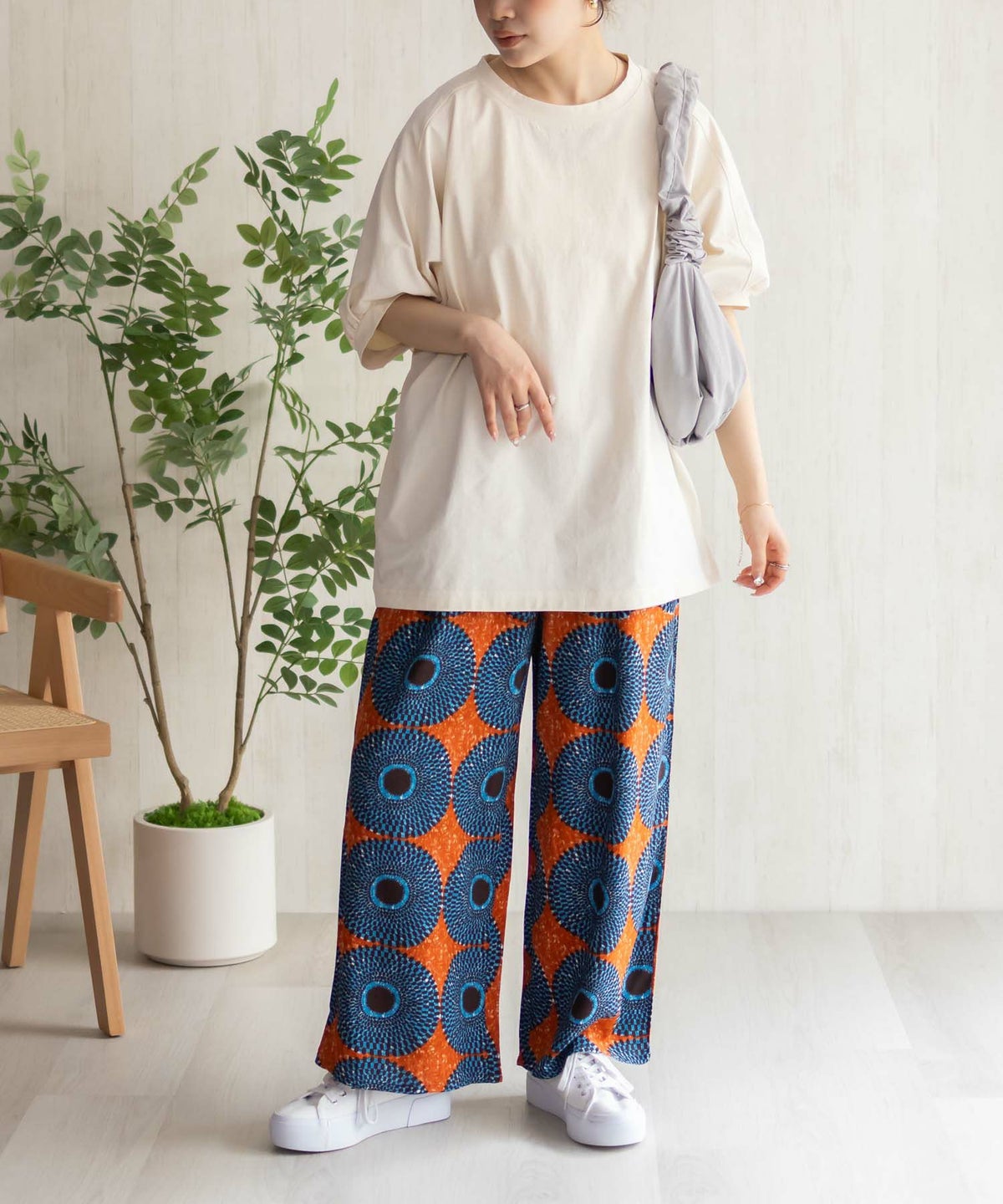 Howdy Marie インドファブリック 総柄ワイドパンツ レディース