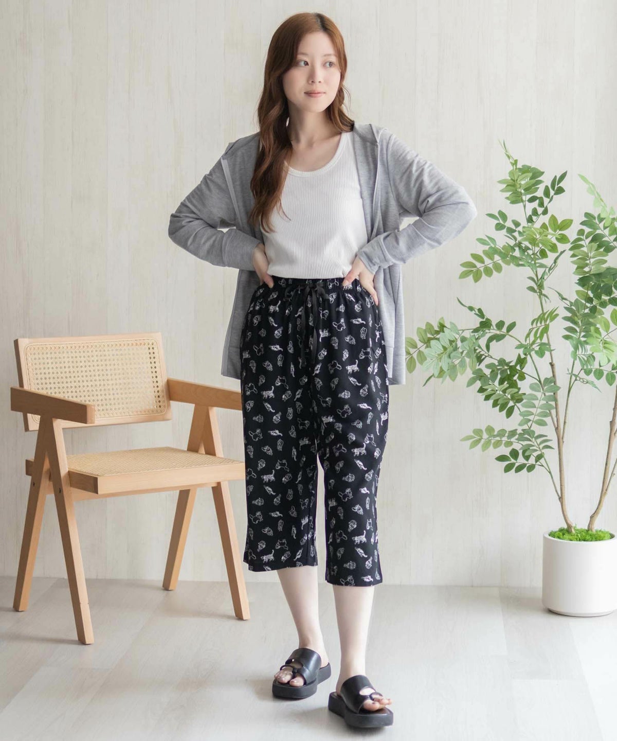 nAvy SARARI レーヨンステテコ 総柄 レディース