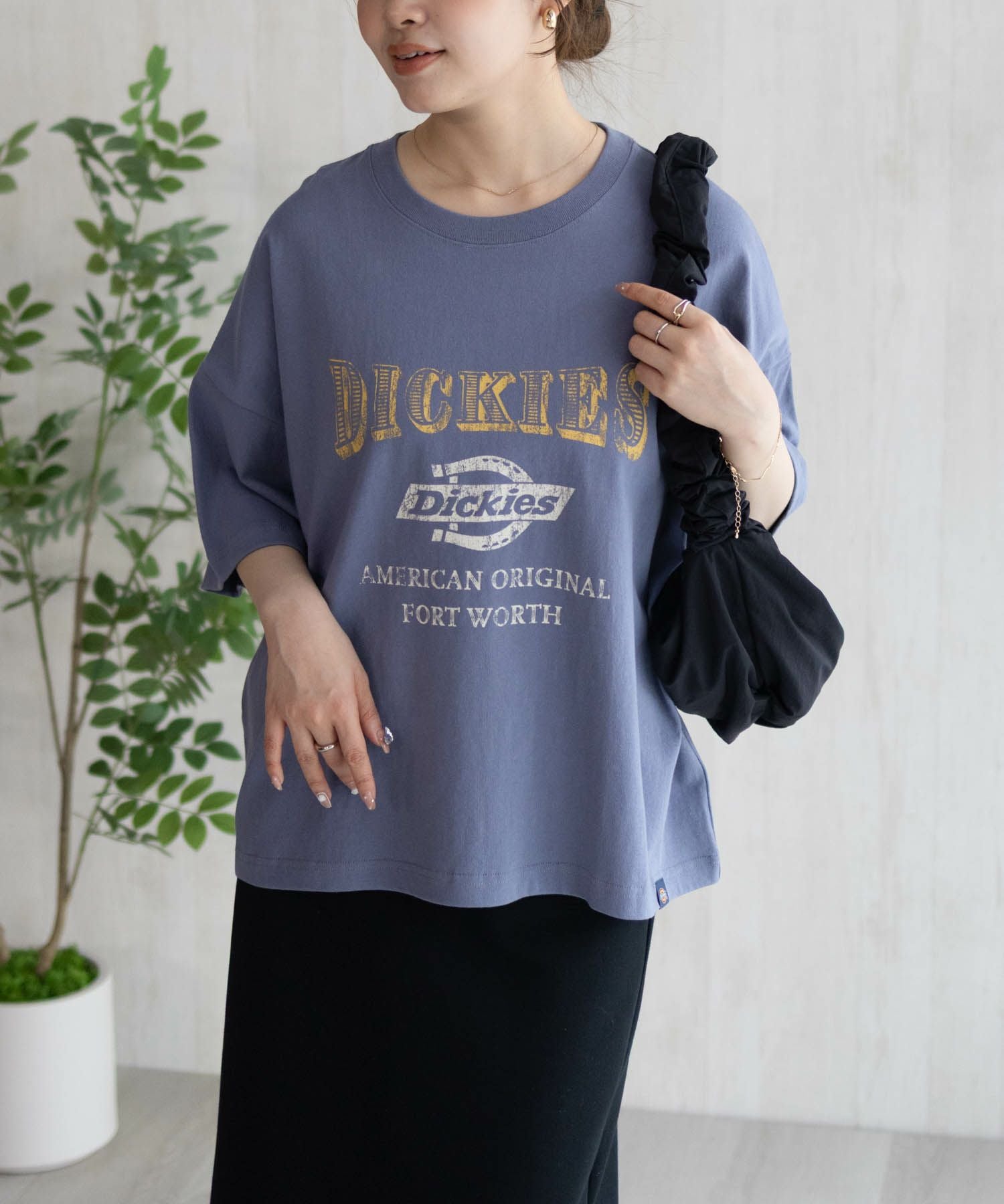 Dickies バイオ加工カレッジTシャツ レディース