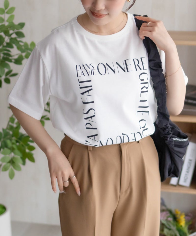 NAVY  メッセージプリントTシャツ レディース メール便 対応商品商品画像-14