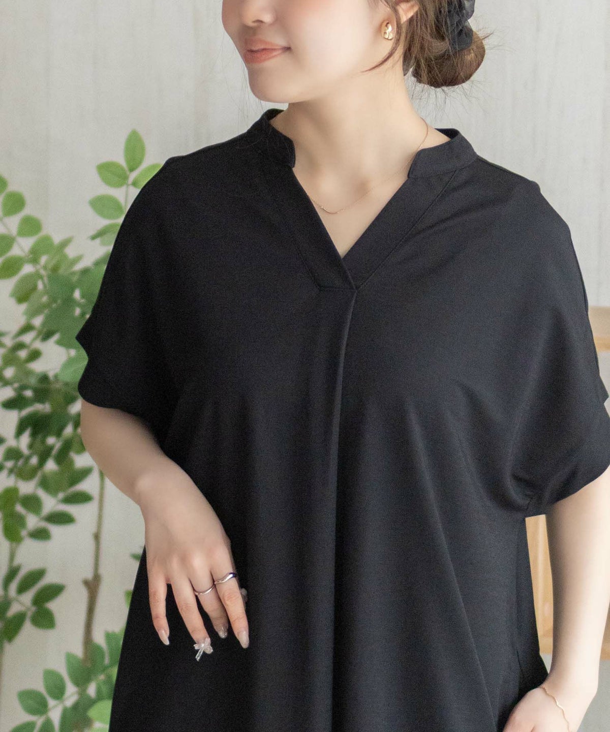 nAvy SARARI スキッパーロングワンピース レディース