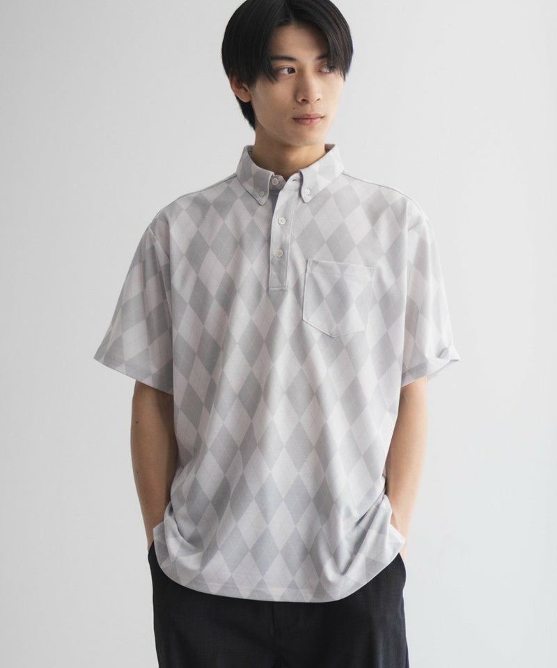 NAVY アーガイル柄カットポロシャツ メンズ商品画像-3