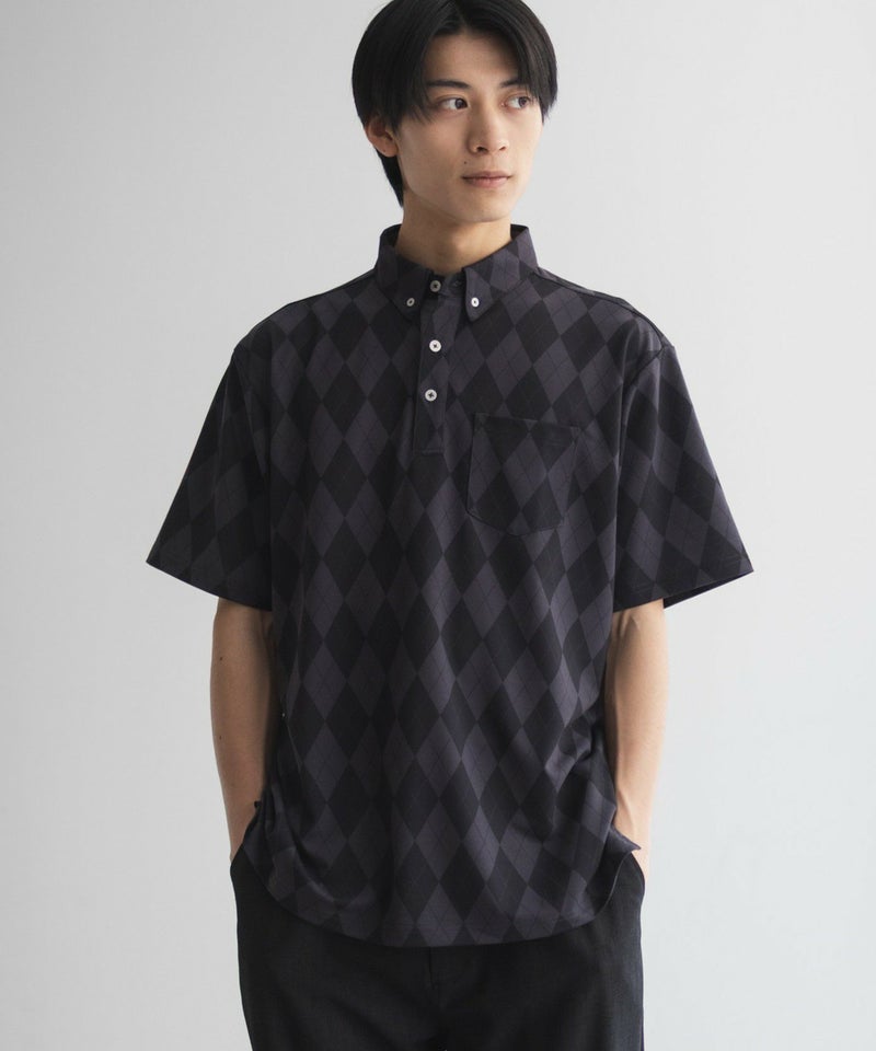 NAVY  アーガイル柄カットポロシャツ メンズ商品画像-9