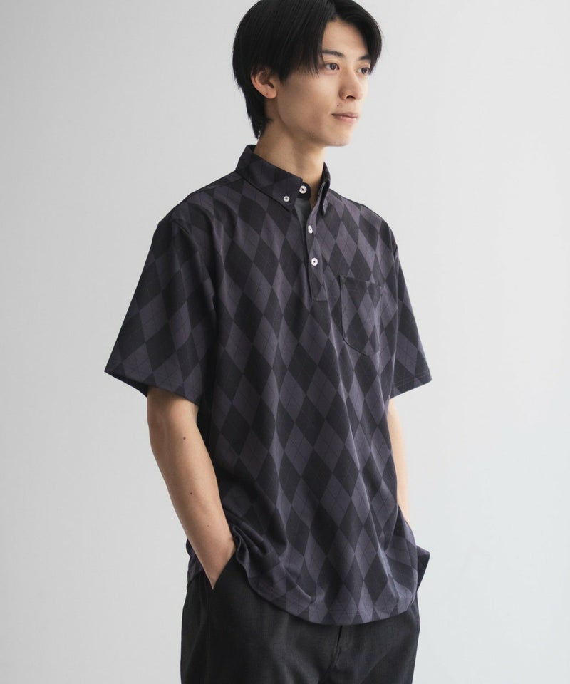 NAVY  アーガイル柄カットポロシャツ メンズ商品画像-10