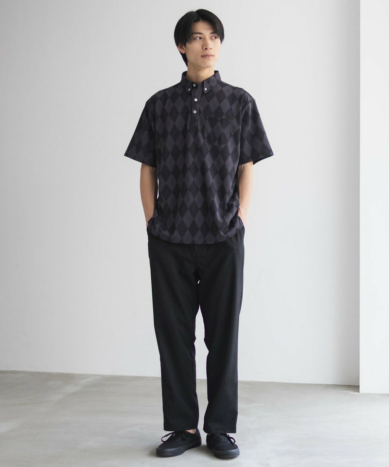 NAVY アーガイル柄カットポロシャツ メンズ商品画像-12