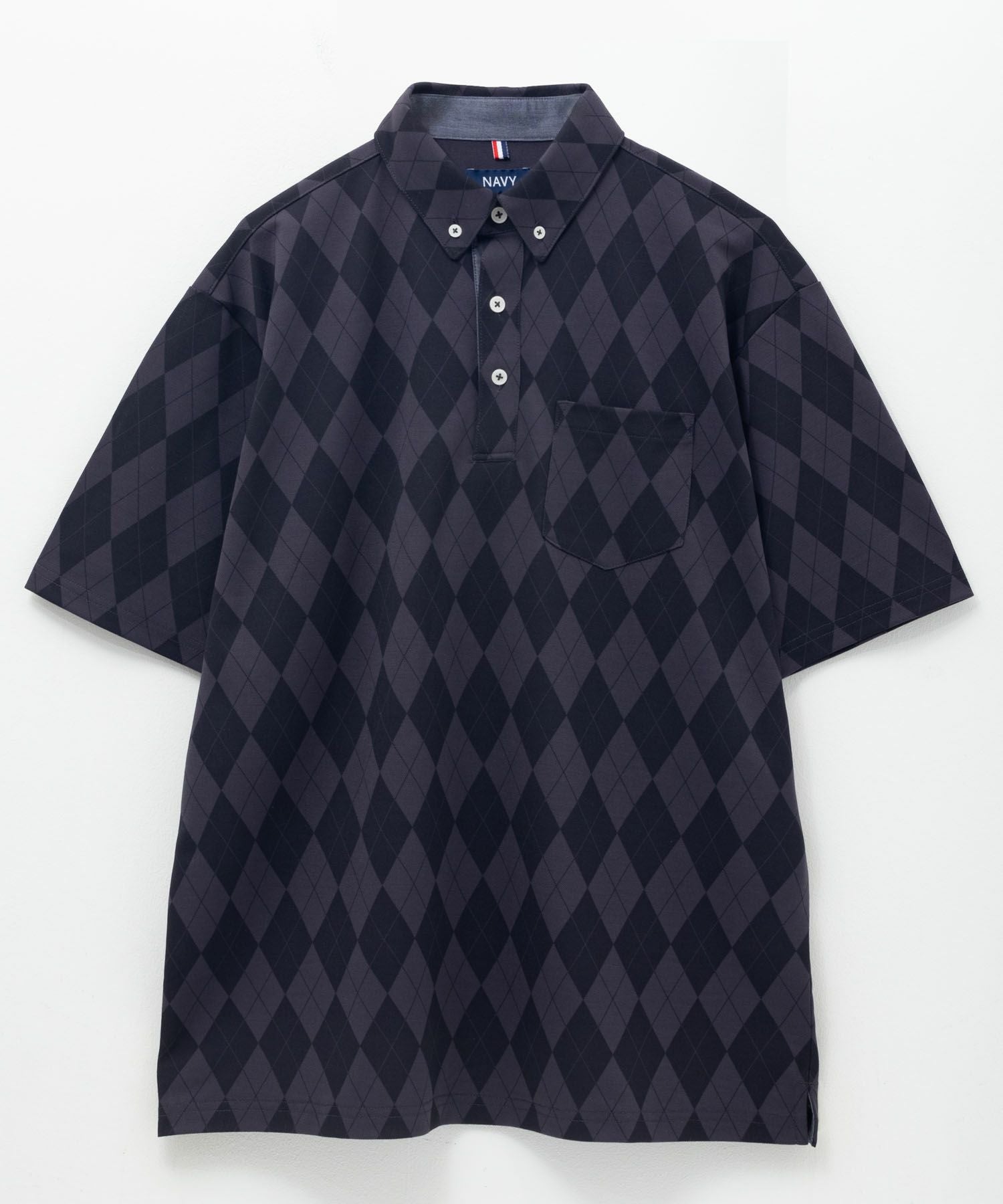  Originals アーガイル柄 ポロシャツ ネイビー NAVY アーガイル柄カットポロシャツ メンズ