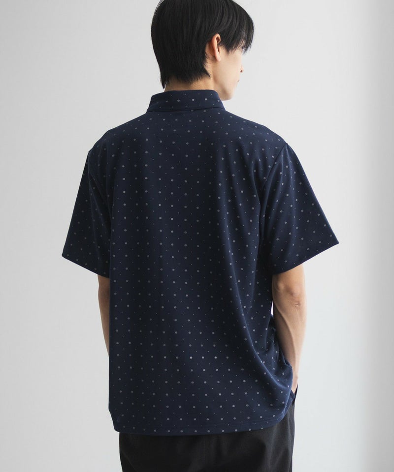 NAVY  小紋柄カットポロシャツ メンズ商品画像-7