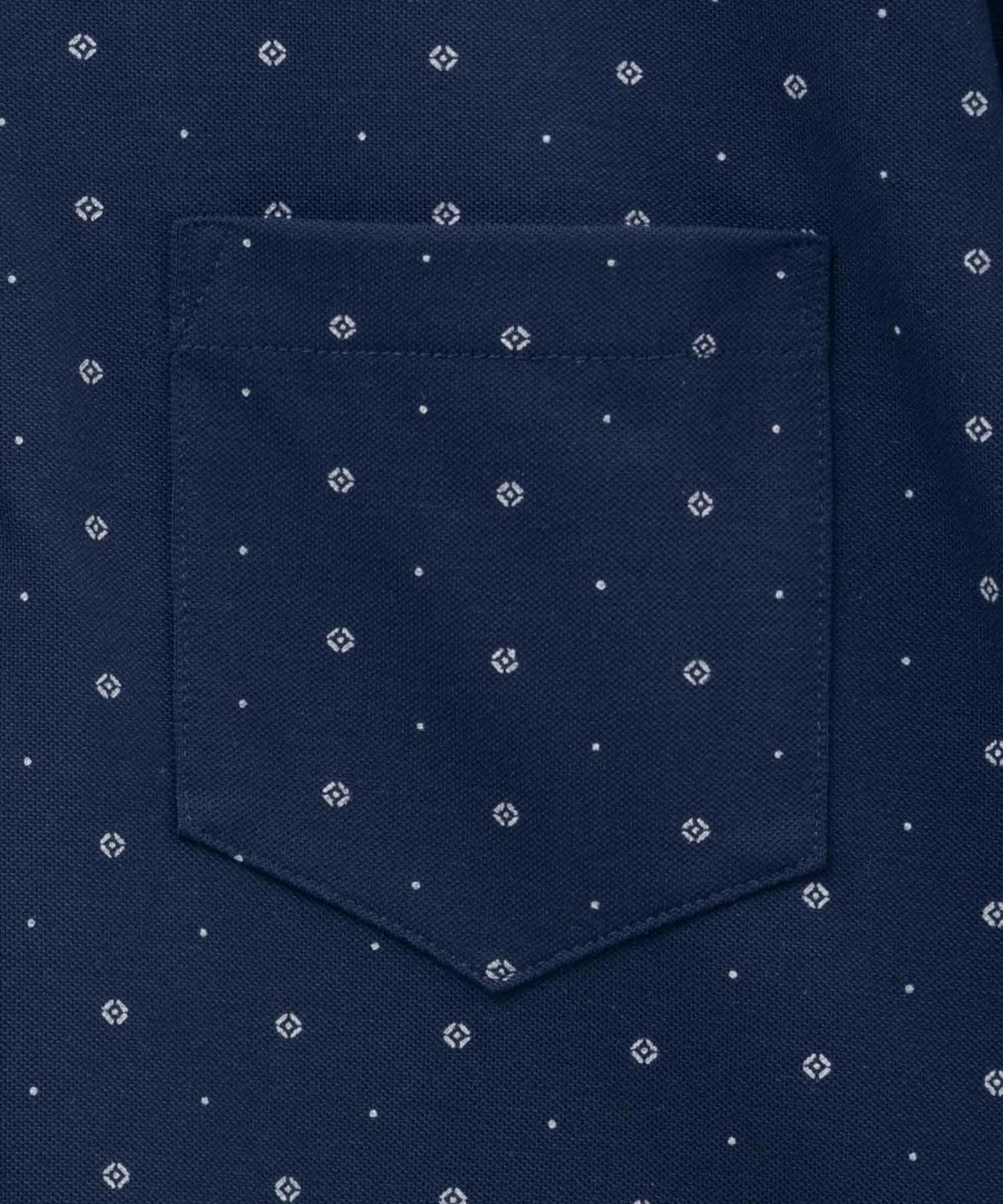 NAVY 小紋柄カットポロシャツ メンズ