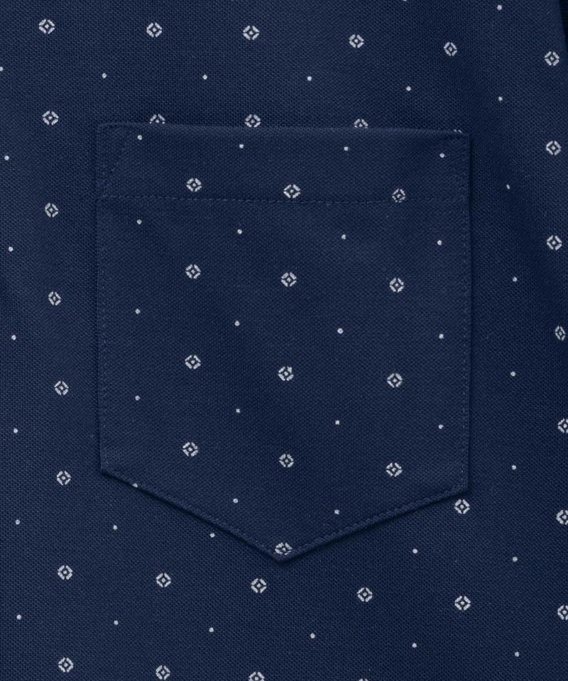 NAVY 小紋柄カットポロシャツ メンズ商品画像-13