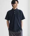 NAVY リップルボタンダウンカットポロシャツ メンズ