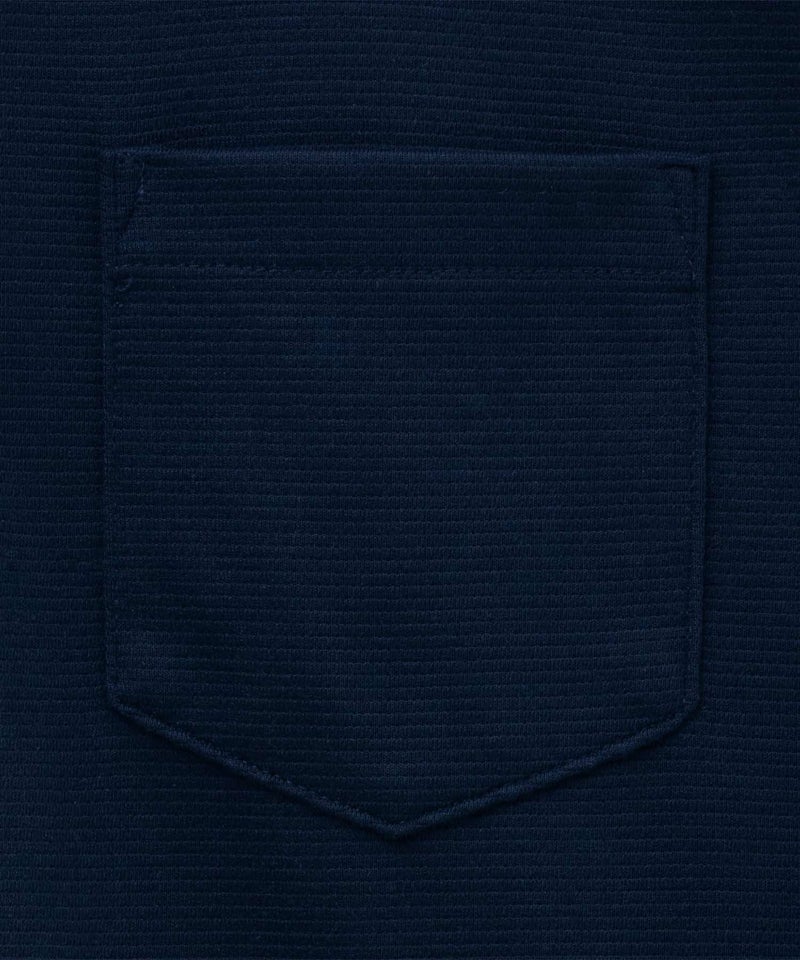 NAVY SARARI リップルボタンダウンカットポロシャツ メンズ商品画像-13