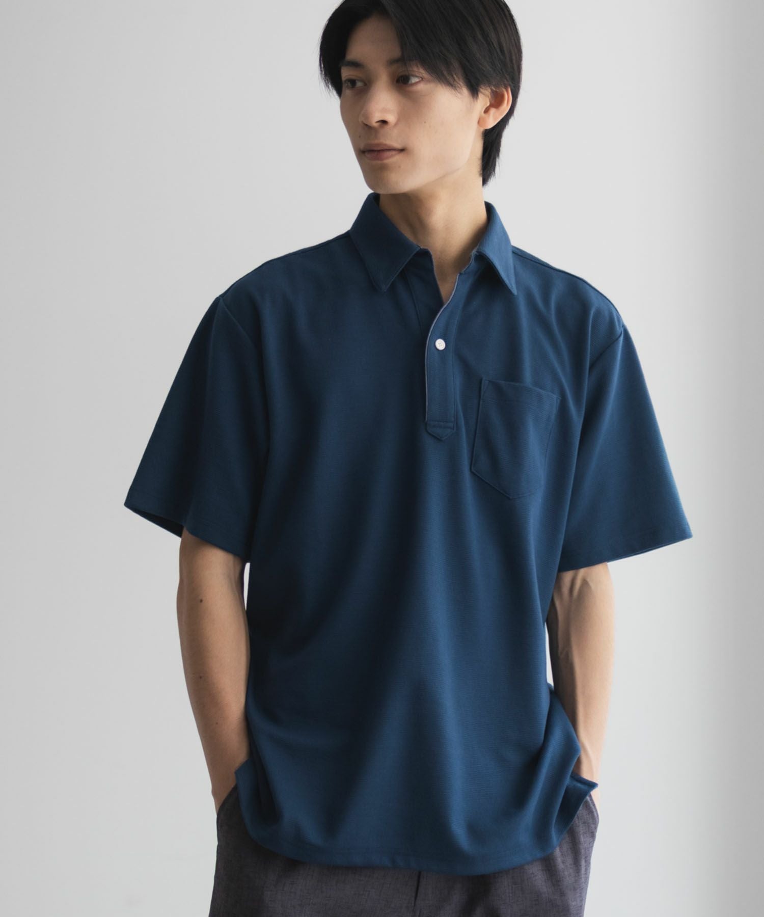 A.P.C. ネイビー ポロシャツ 濃紺 スキッパー L アーペーセー A.P.C. APC A.P.C. ポロシャツ polo carter COGWZ H26342