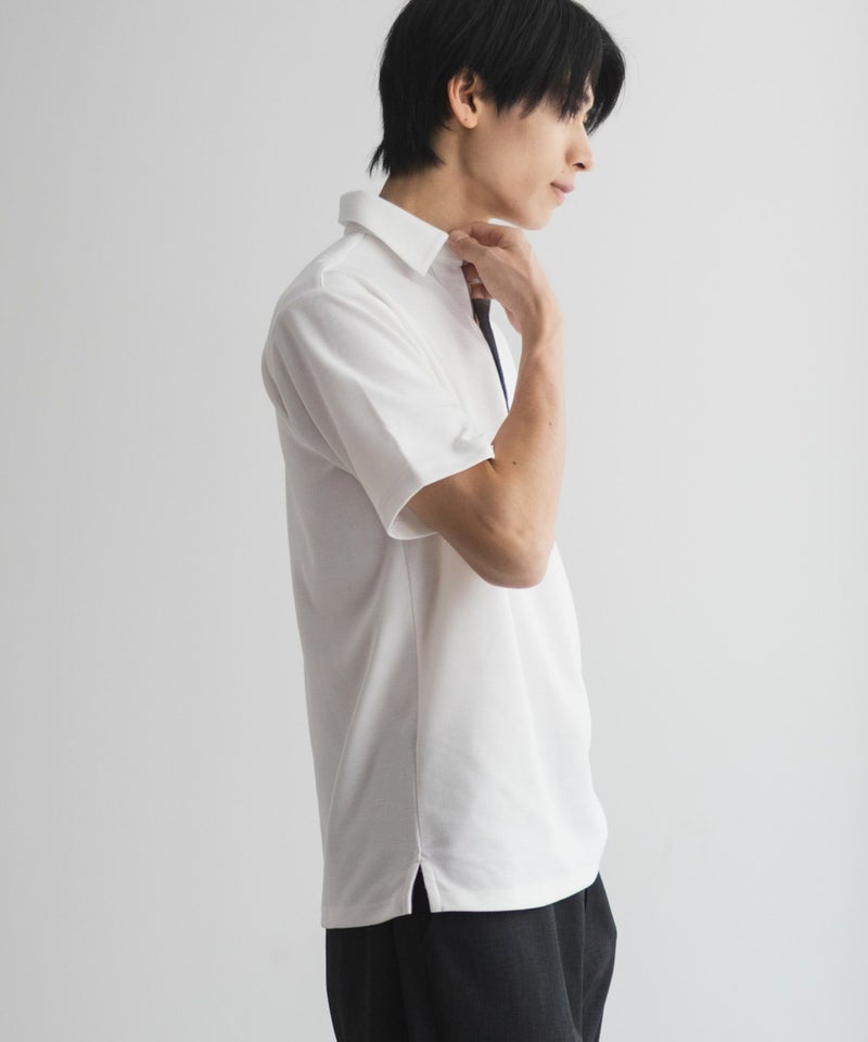 NAVY SARARI リップルスキッパーポロシャツ メンズ商品画像-6