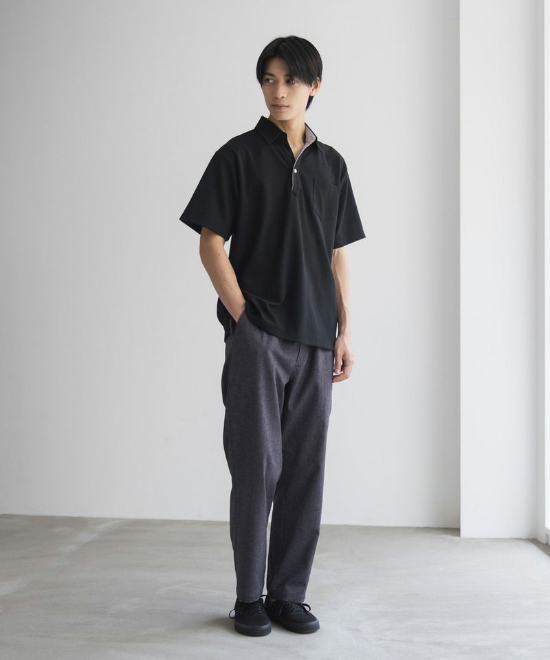 NAVY SARARI リップルスキッパーポロシャツ メンズ商品画像-13