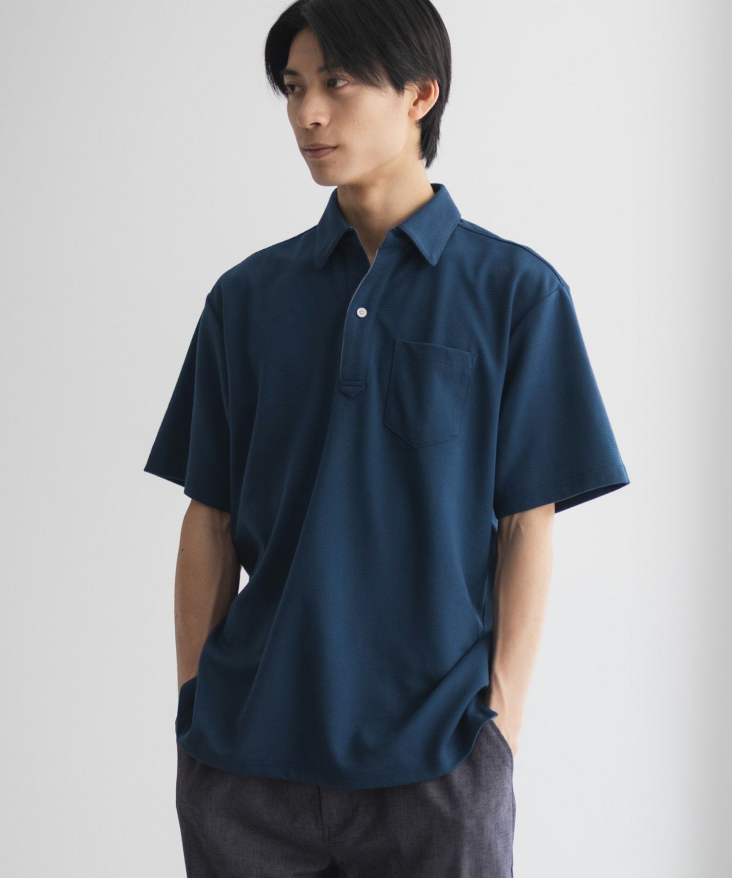 BLUE BLUE JAPAN ARIGATO ポロシャツ ネイビー M 4．6オンス ポロシャツ MS3118－8 ネイビー| 作業服・作業着