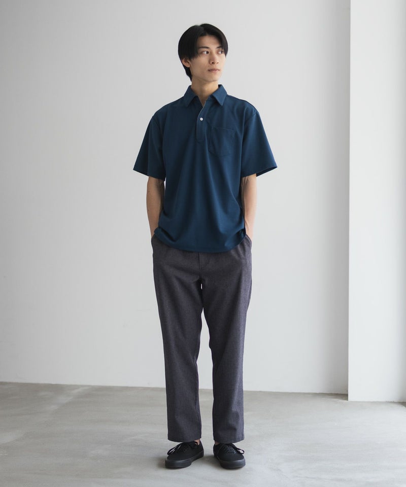 NAVY SARARI リップルスキッパーポロシャツ メンズ商品画像-17