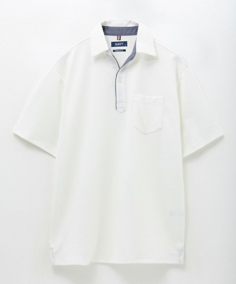 NAVY SARARI リップルスキッパーポロシャツ メンズ商品画像-20