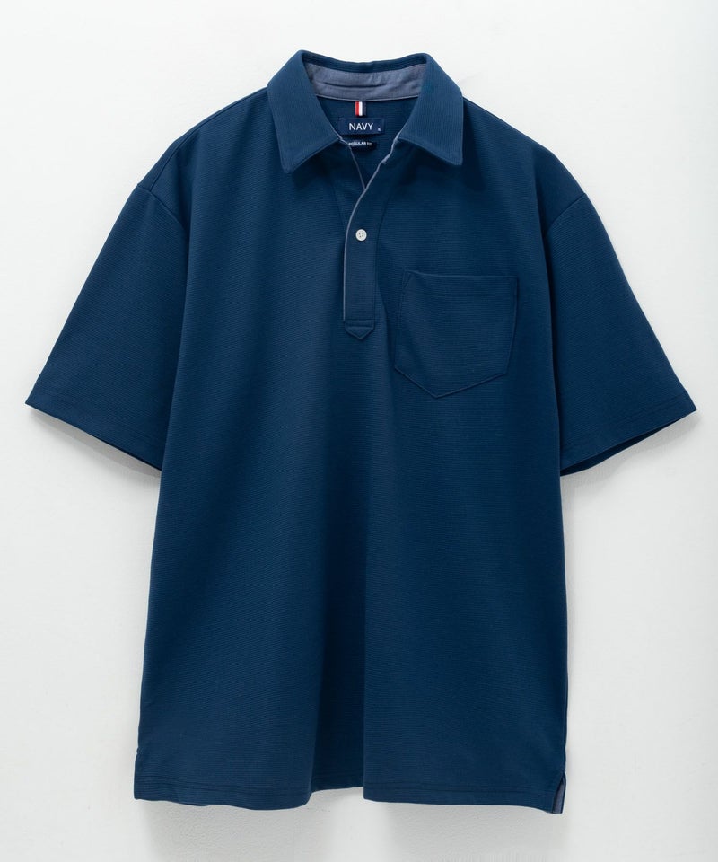 NAVY SARARI リップルスキッパーポロシャツ メンズ商品画像-24