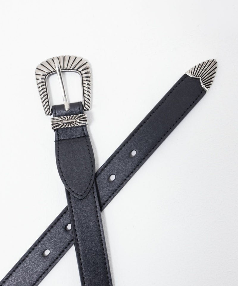 25mmウエスタン3点尾錠バックルベルト メンズ商品画像-4