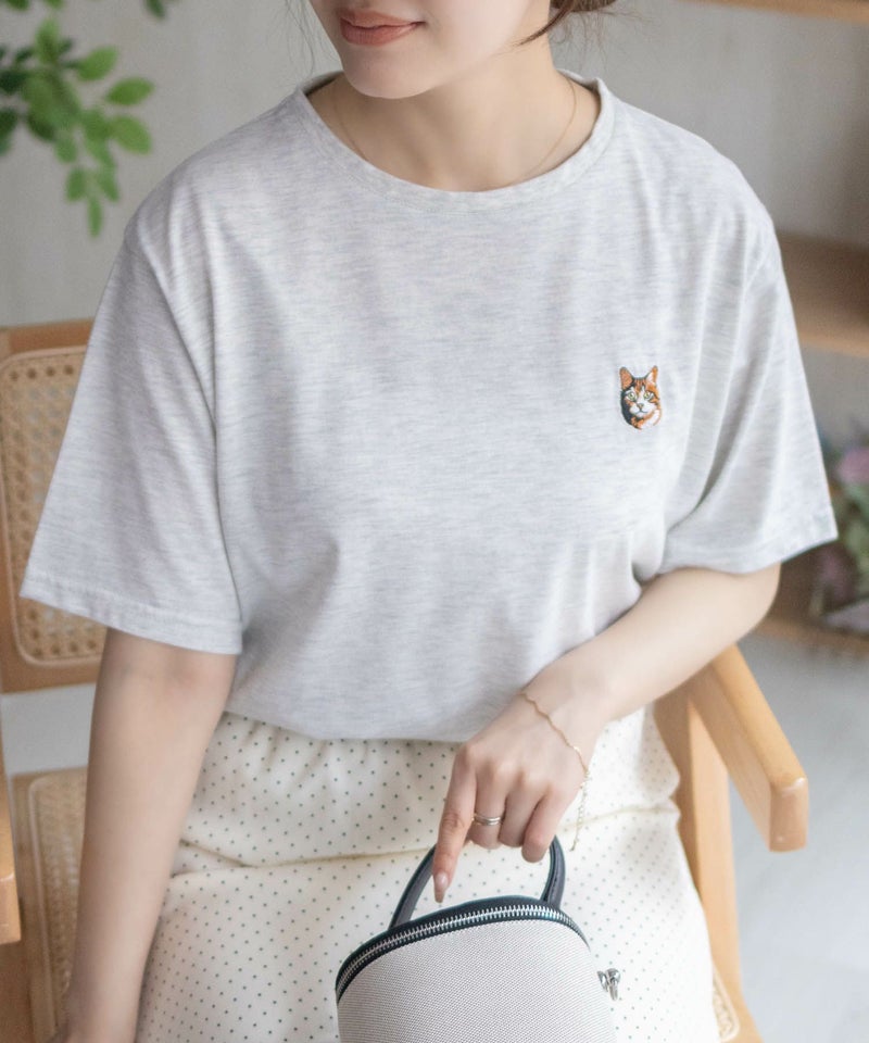 nAvy ネコ刺繍Tシャツ レディース メール便 対応商品商品画像-13